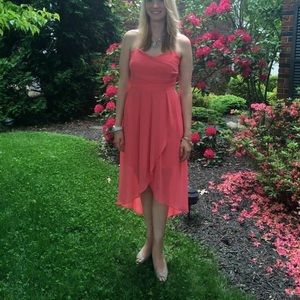 Pink Strapless Hi-Low Dress Size L